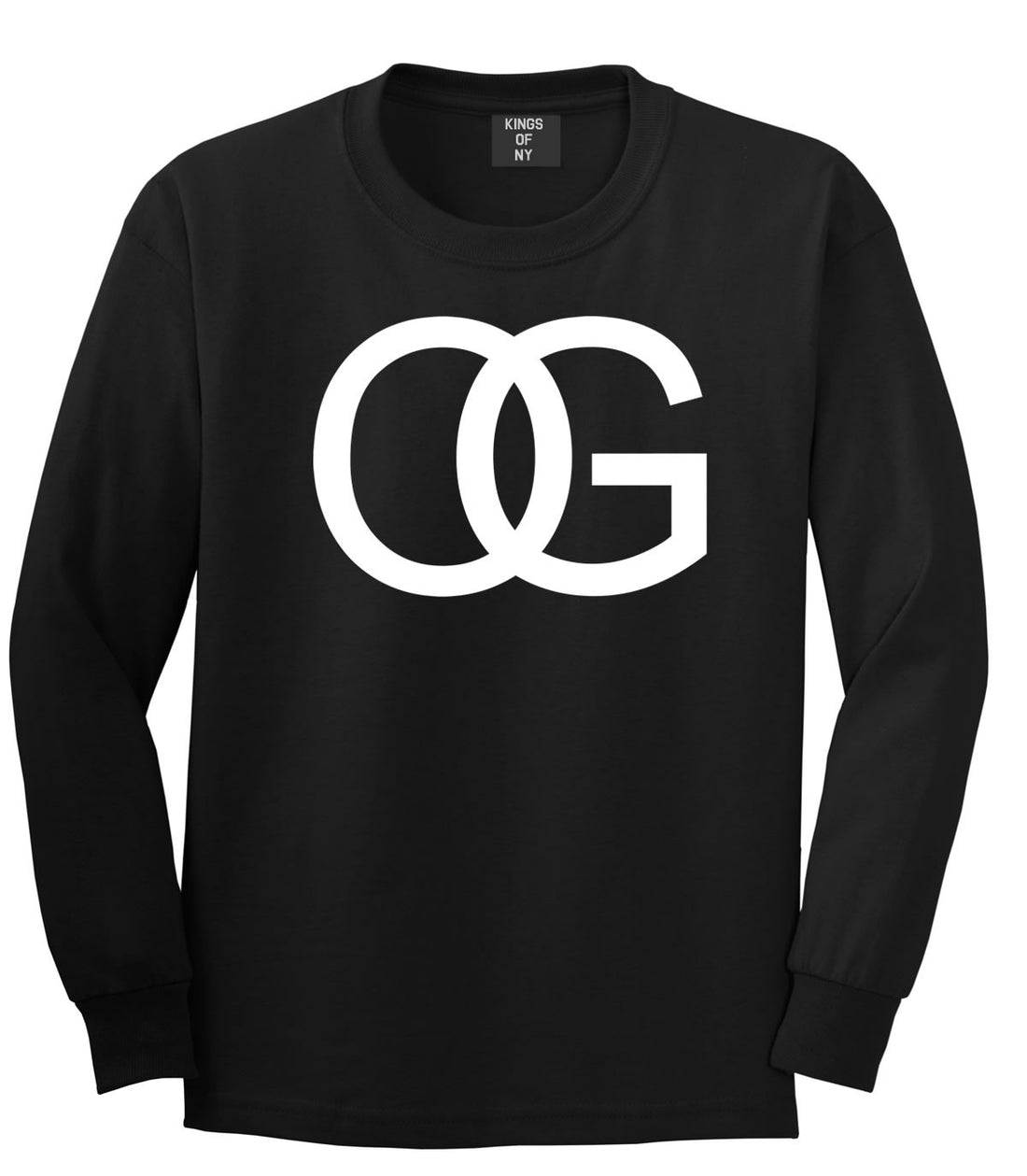 OG Original Gangsta Gangster Style Green Long Sleeve T-Shirt In Black by Kings Of NY