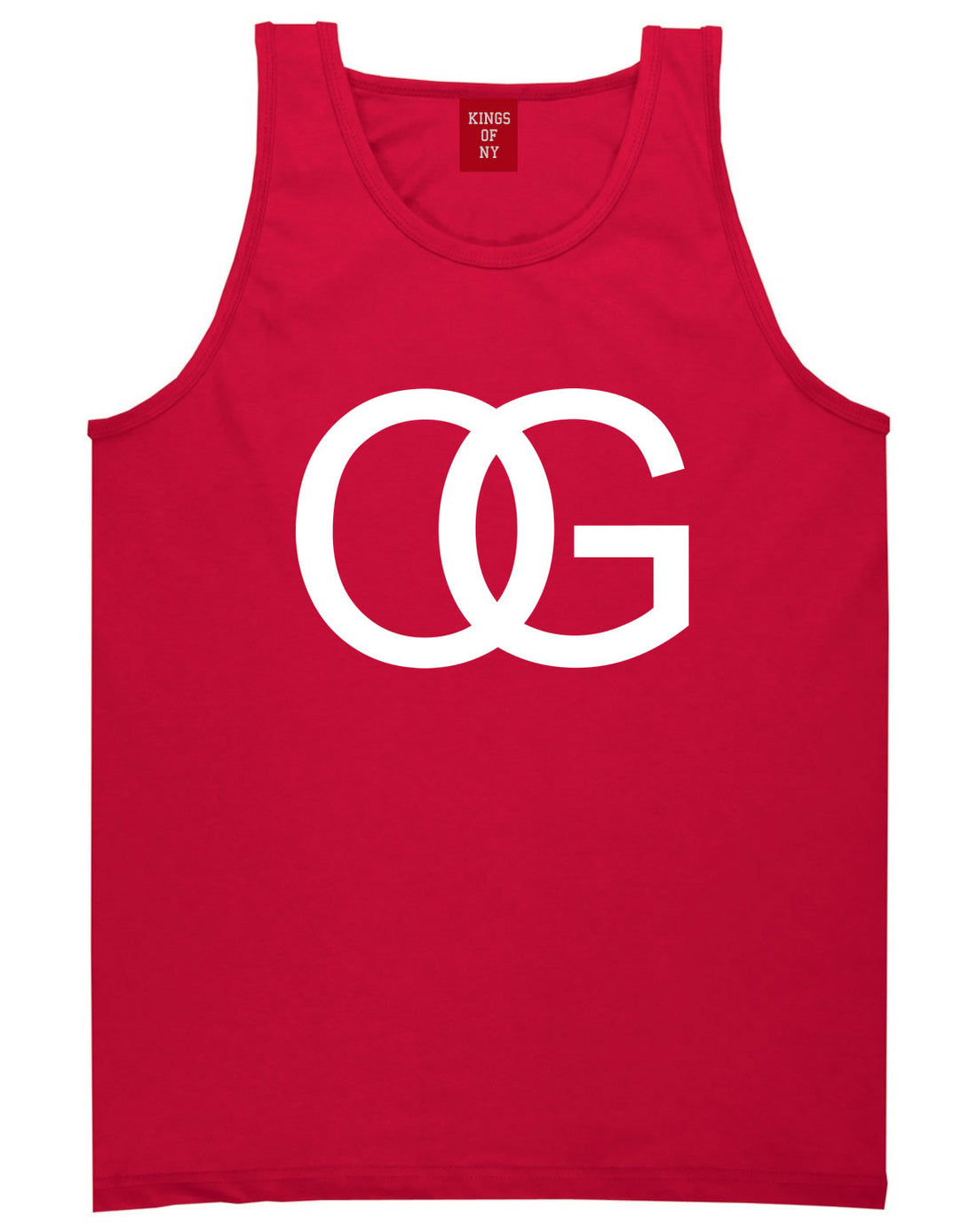 OG Original Gangsta Gangster Style Green Tank Top In Red by Kings Of NY