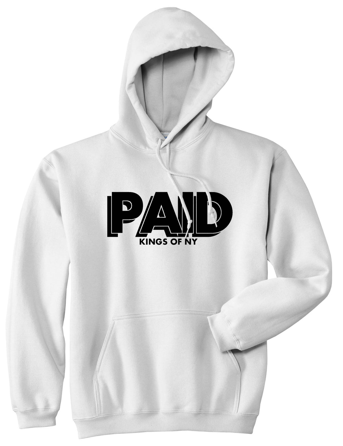 PAID Kings Of NY W15 Pullover Hoodie in White By Kings Of NY