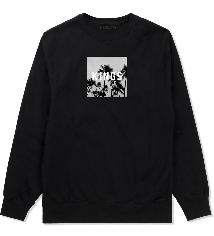 Kings Palm Trees Logo Crewneck Sweatshirt in Black By Kings Of NY