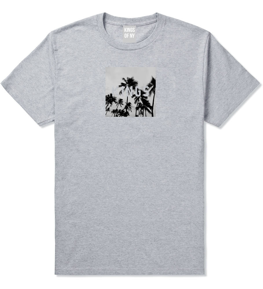Kings Palm Trees Logo T-Shirt in Grey By Kings Of NY