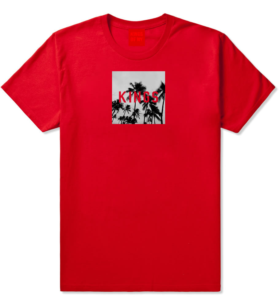 Kings Palm Trees Logo T-Shirt in Red By Kings Of NY