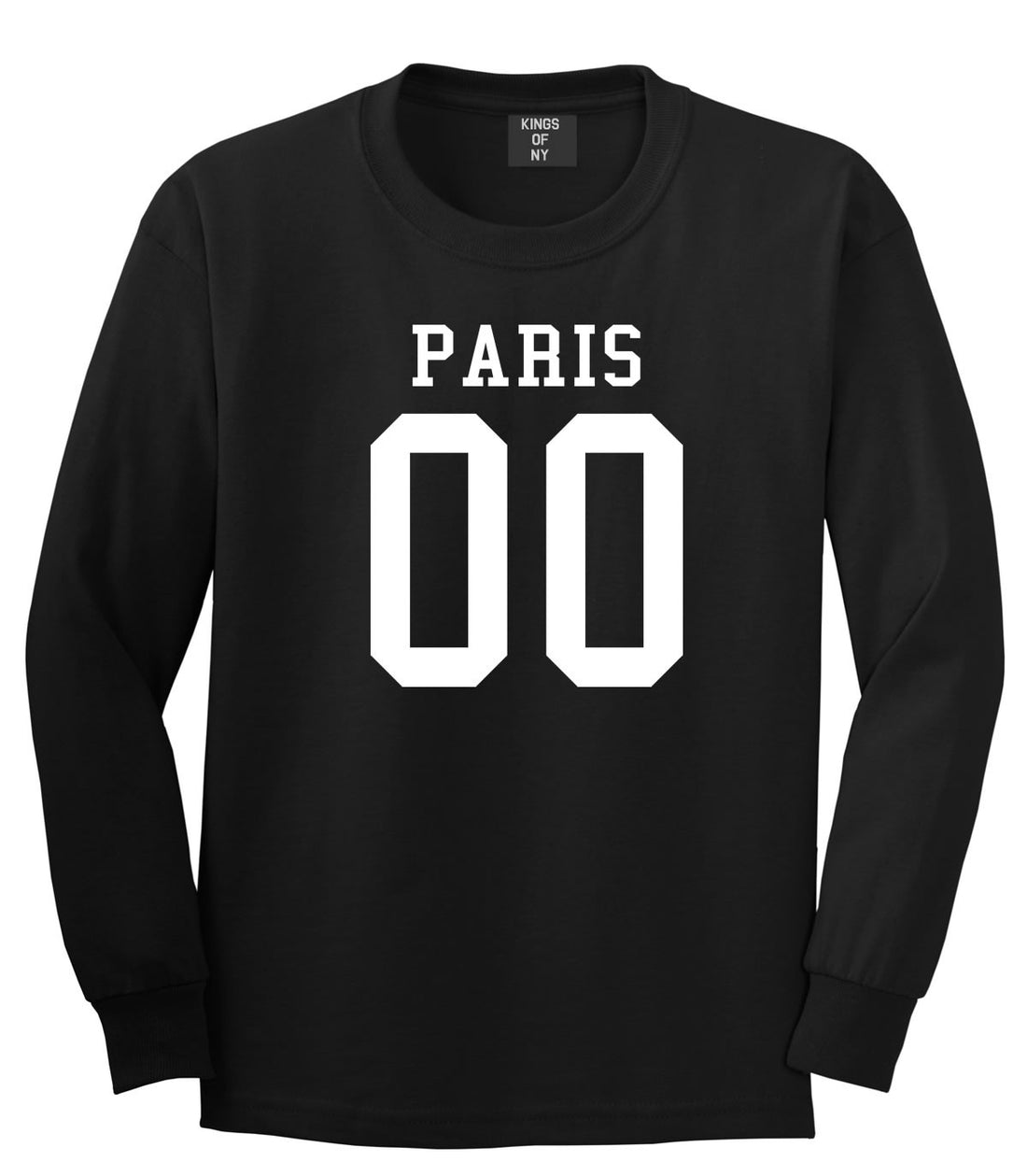 Paris Team 00 Jersey Long Sleeve T-Shirt in Black By Kings Of NY