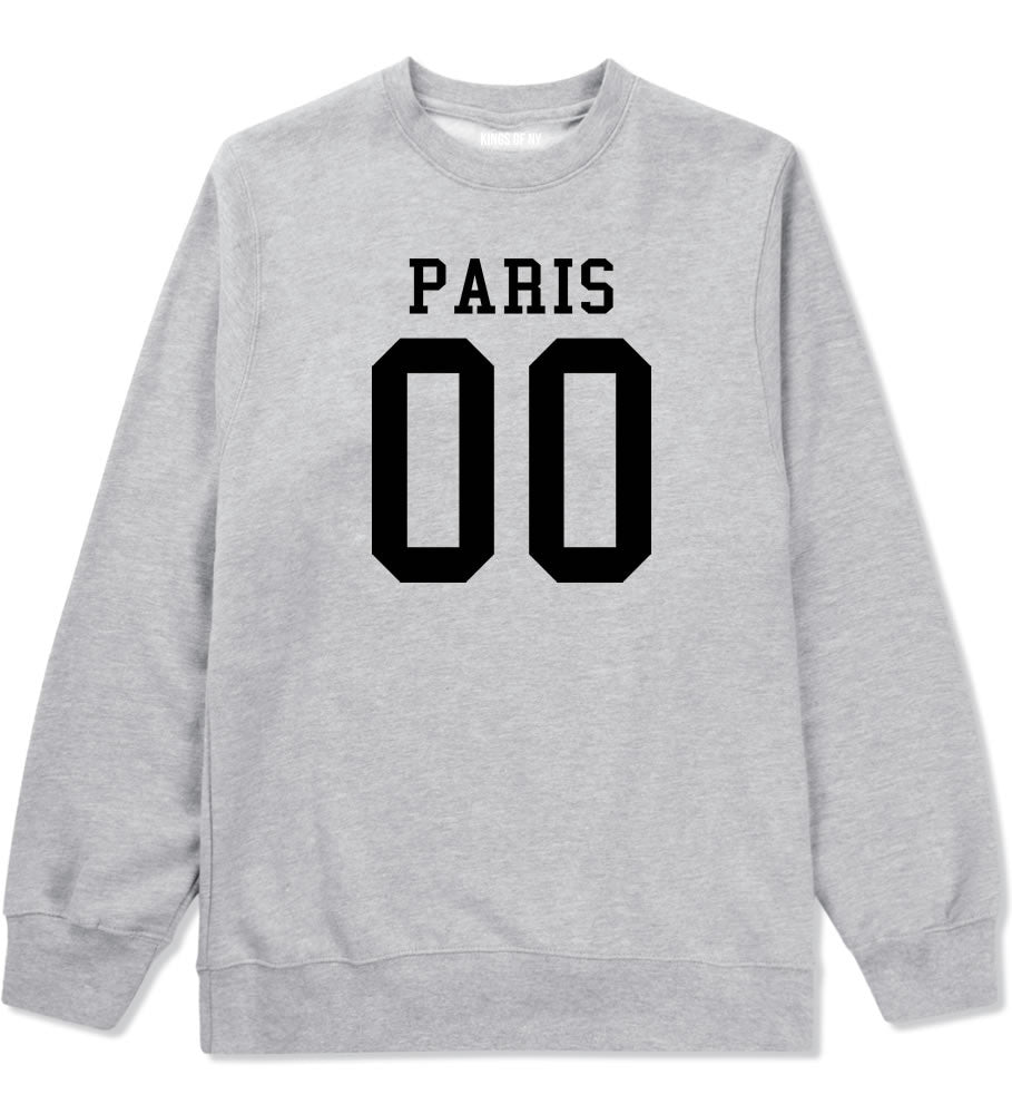 Paris Team 00 Jersey Crewneck Sweatshirt in Grey By Kings Of NY