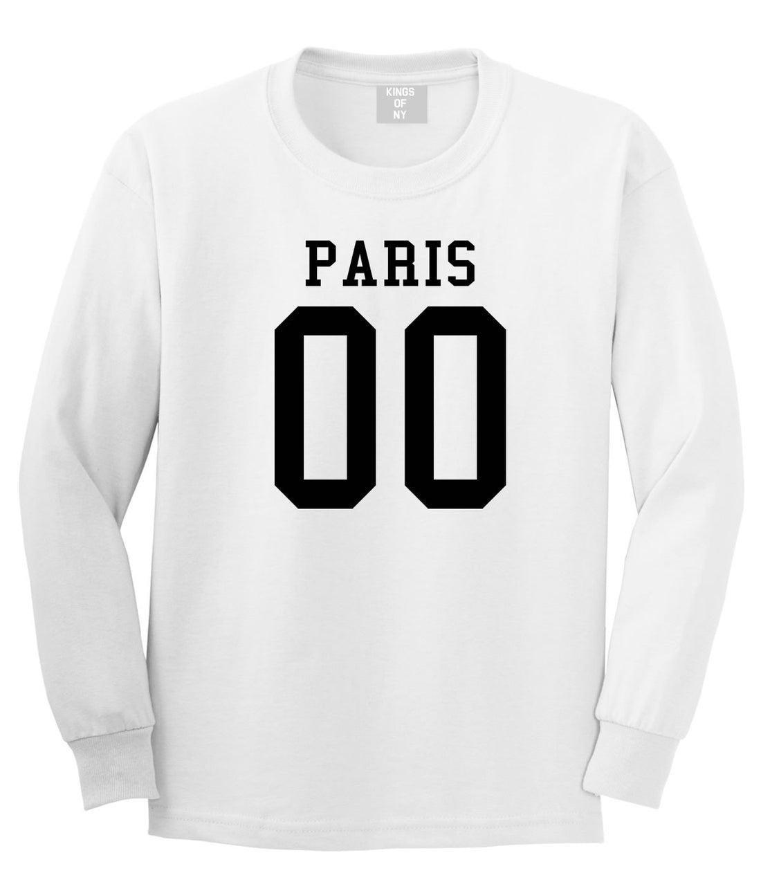 Paris Team 00 Jersey Long Sleeve T-Shirt in White By Kings Of NY