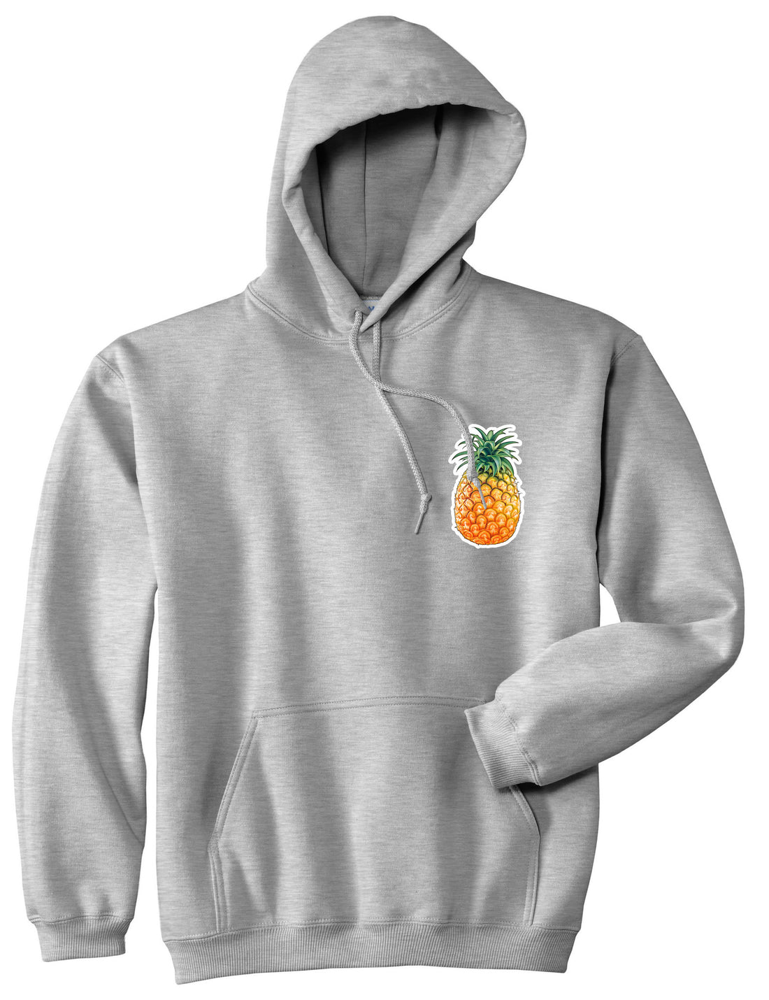Pineapple Chest Logo Emoji Meme Pullover Hoodie