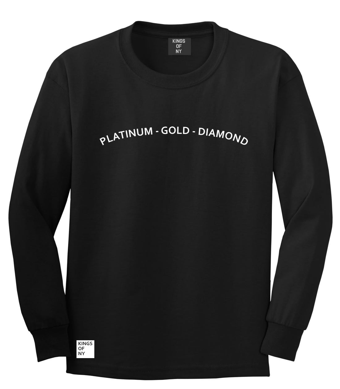 Platinum Gold Diamond Long Sleeve T-Shirt in Black by Kings Of NY