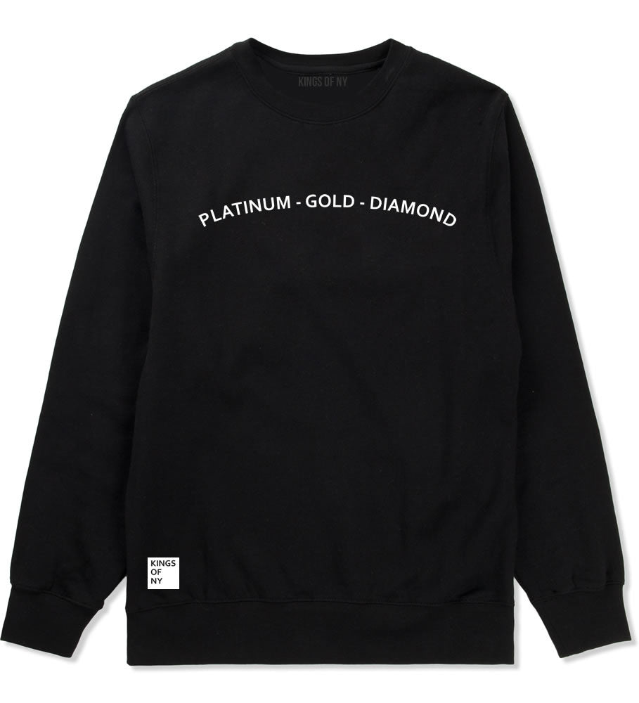 Platinum Gold Diamond Crewneck Sweatshirt in Black by Kings Of NY