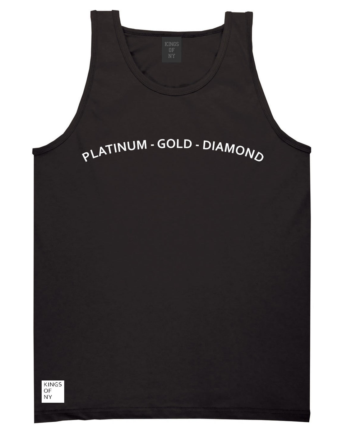 Platinum Gold Diamond Tank Top in Black by Kings Of NY