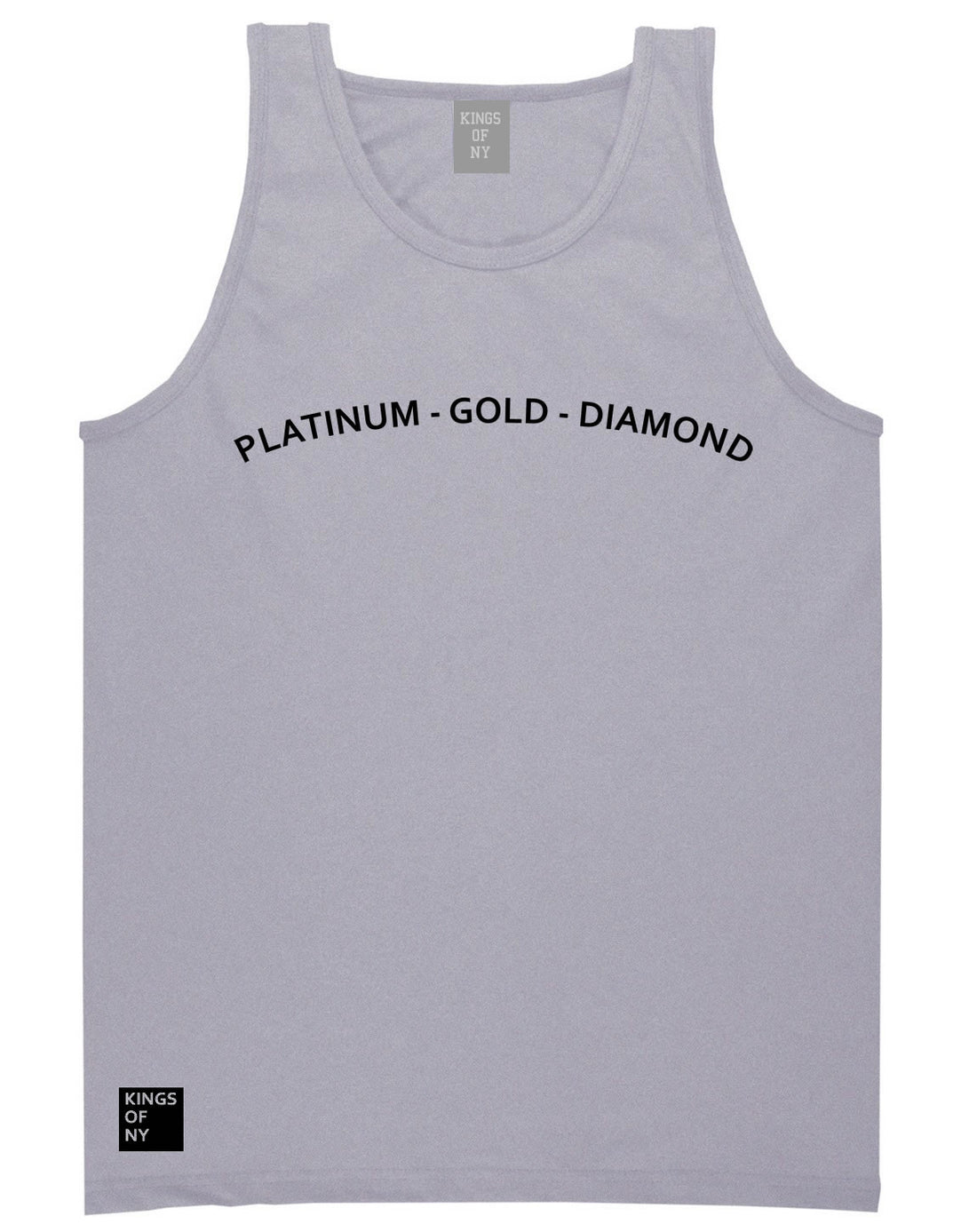 Platinum Gold Diamond Tank Top in Grey by Kings Of NY