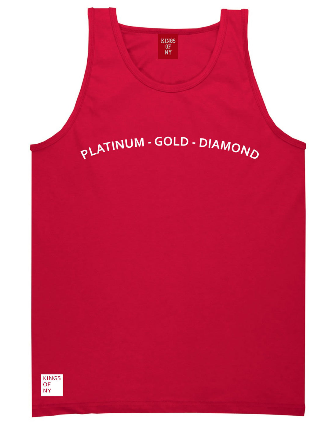 Platinum Gold Diamond Tank Top in Red by Kings Of NY
