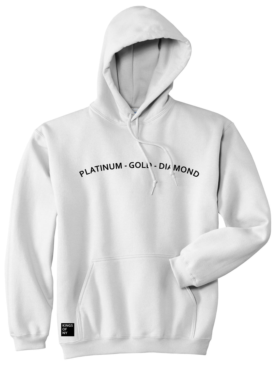 Platinum Gold Diamond Pullover Hoodie Hoody in White by Kings Of NY