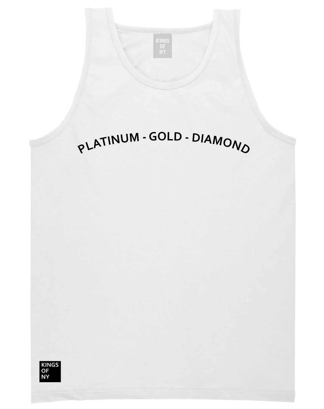 Platinum Gold Diamond Tank Top in White by Kings Of NY