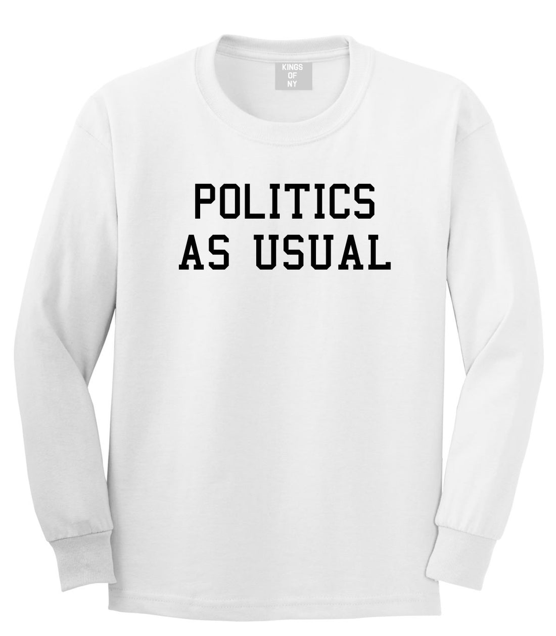 Politics As Usual Hiphop Lyrics Jay 23 Z Old School Long Sleeve T-Shirt in White by Kings Of NY
