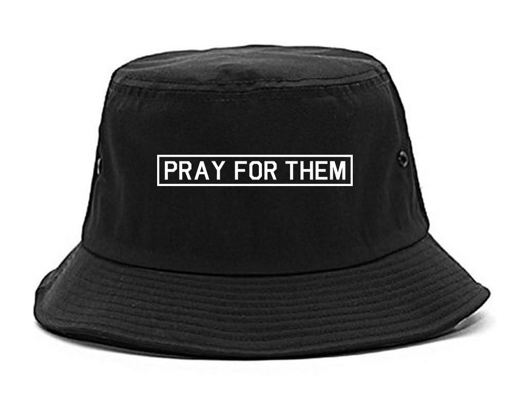 Pray For Them Fall15 Bucket Hat in Black by Kings Of NY
