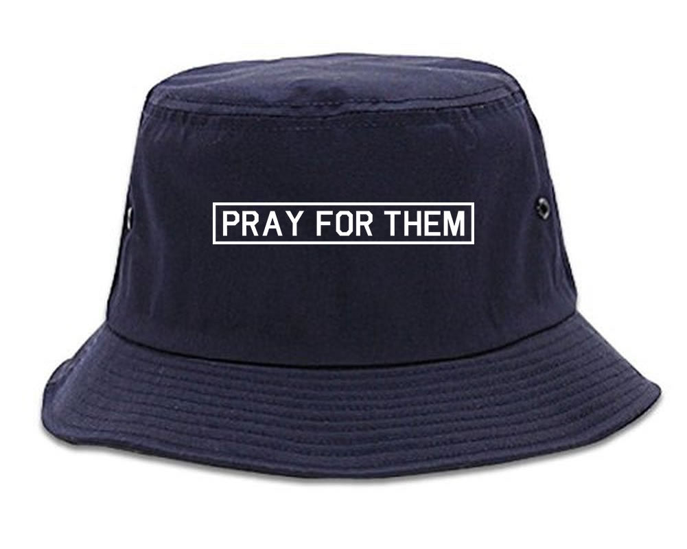 Pray For Them Fall15 Bucket Hat in Blue by Kings Of NY