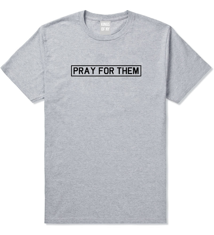 Pray For Them Fall15 Boys Kids T-Shirt in Grey by Kings Of NY
