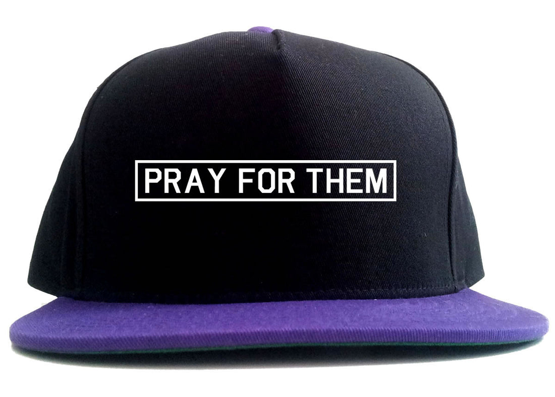Pray For Them Fall15 2 Tone Snapback Hat in Black and Purple by Kings Of NY