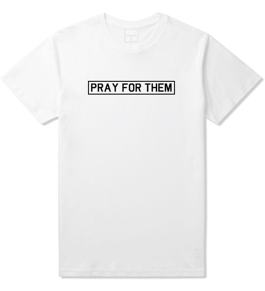 Pray For Them Fall15 Boys Kids T-Shirt in White by Kings Of NY