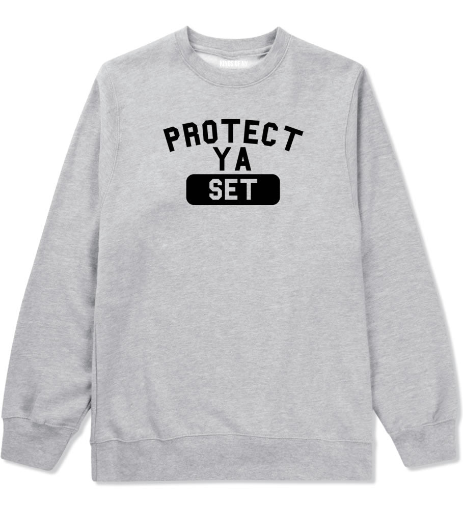 Protect Ya Set Neck Crewneck Sweatshirt in Grey By Kings Of NY