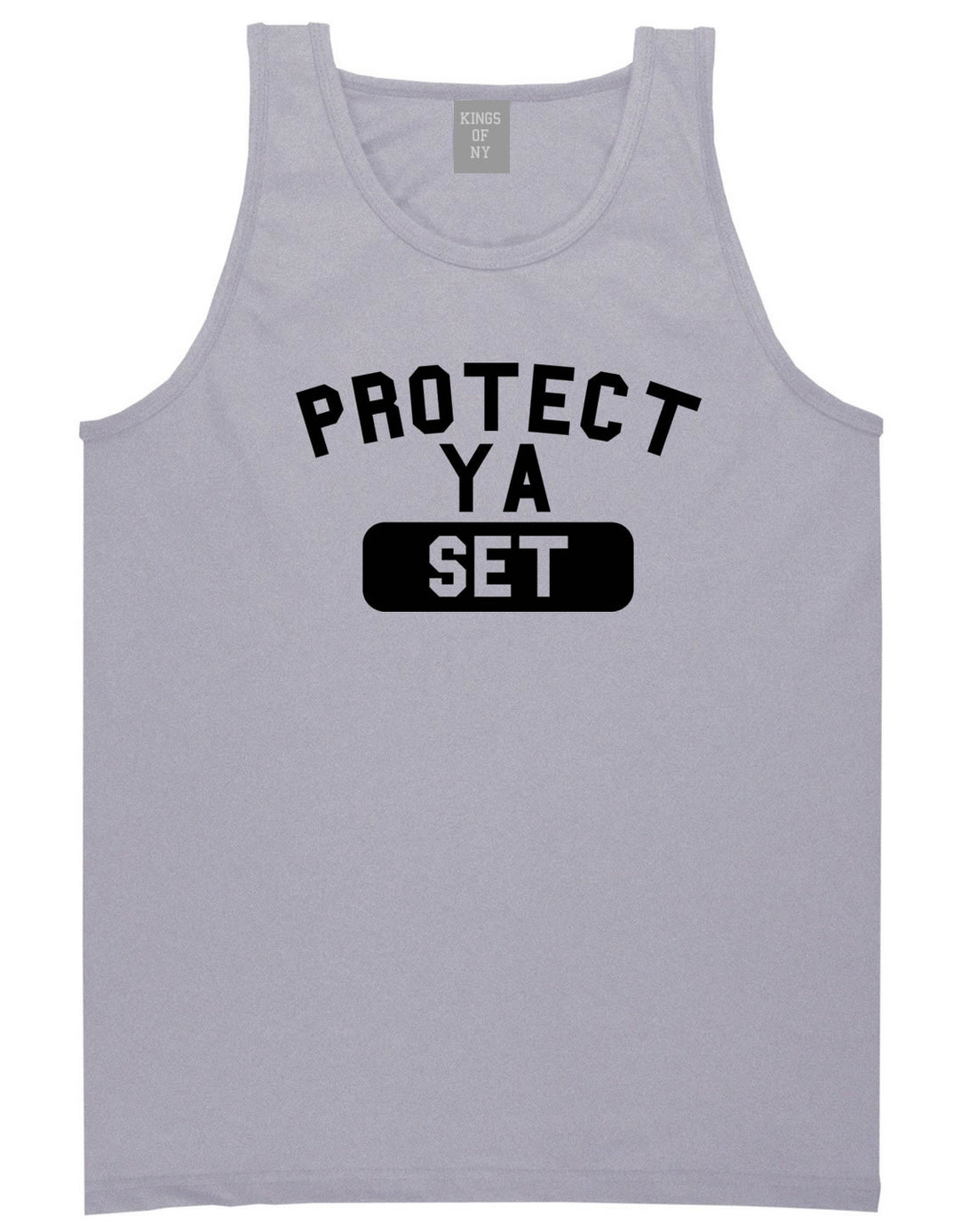 Protect Ya Set Neck Tank Top in Grey By Kings Of NY