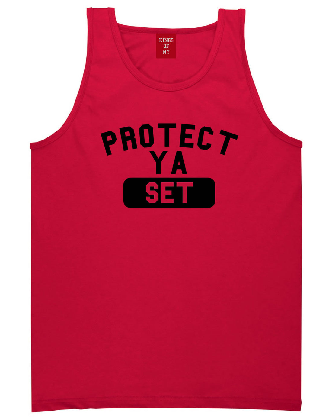 Protect Ya Set Neck Tank Top in Red By Kings Of NY