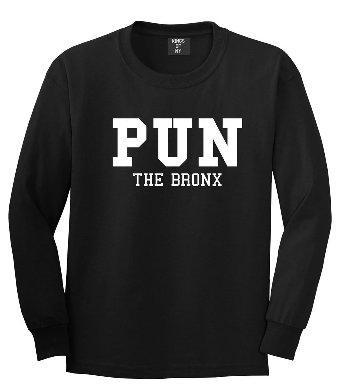 Pun The Bronx Long Sleeve T-Shirt in Black by Kings Of NY