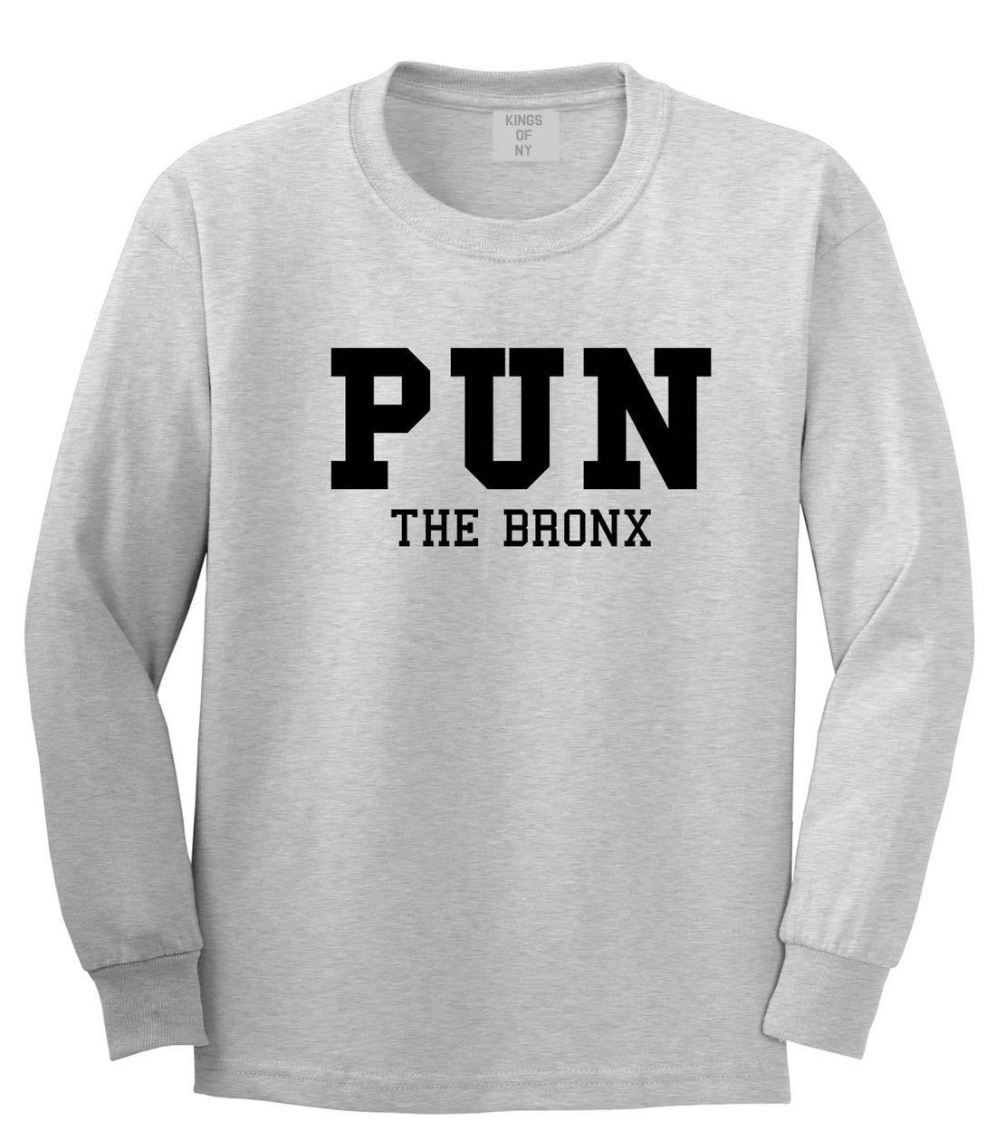 Pun The Bronx Long Sleeve T-Shirt in Grey by Kings Of NY