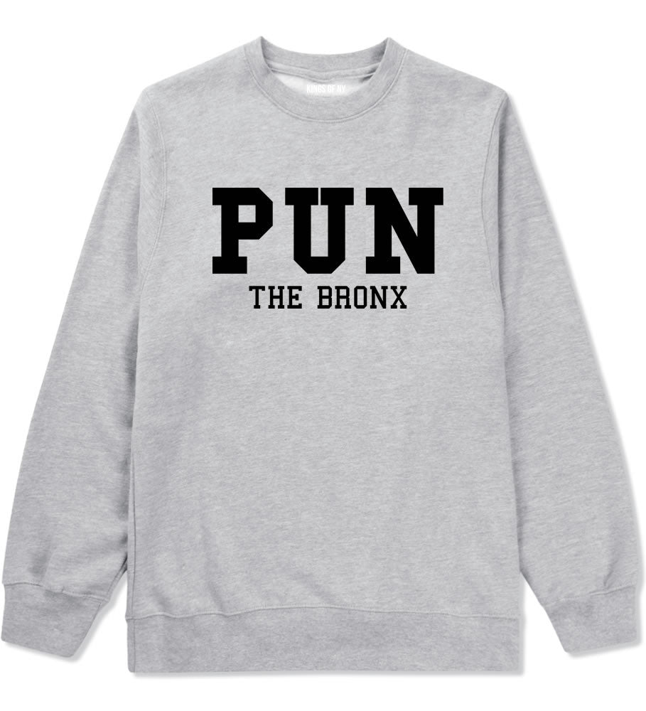 Pun The Bronx Crewneck Sweatshirt in Grey by Kings Of NY