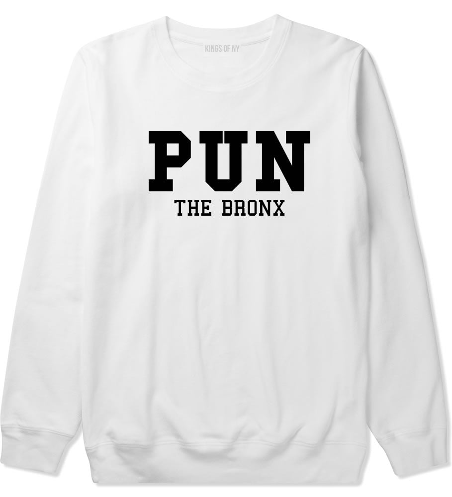 Pun The Bronx Crewneck Sweatshirt in White by Kings Of NY