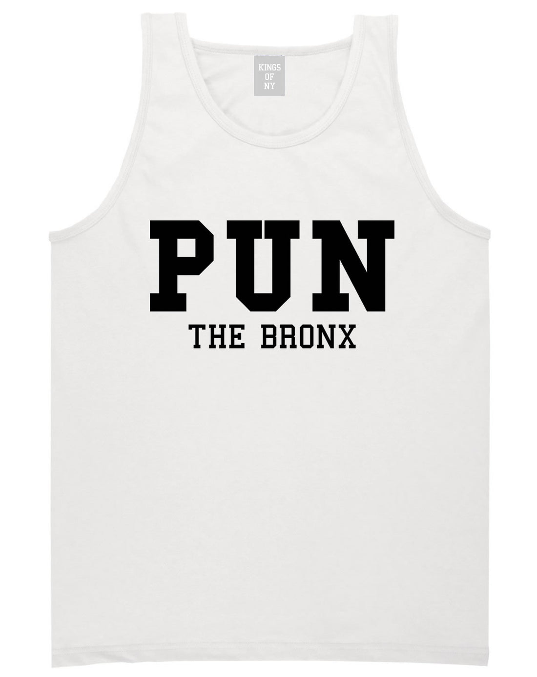 Pun The Bronx Tank Top in White by Kings Of NY