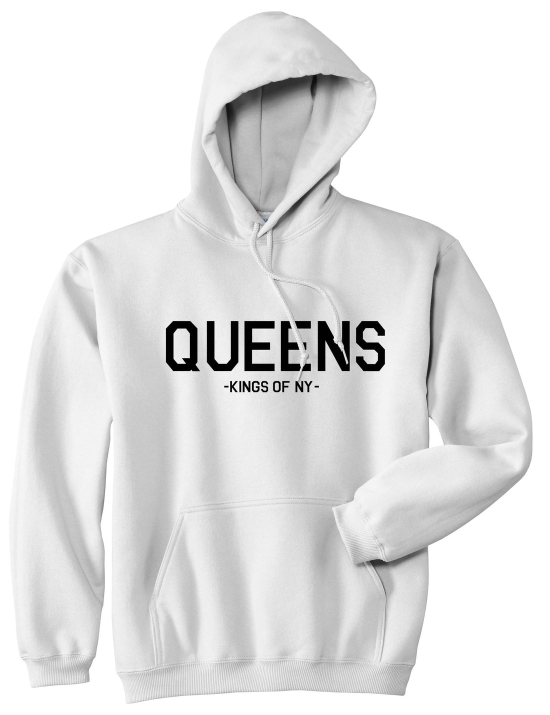 Queens LI New York Pullover Hoodie Hoody in White