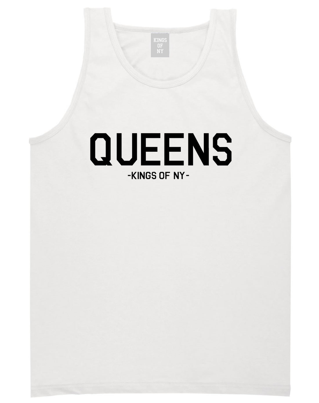 Queens LI New York Tank Top in White