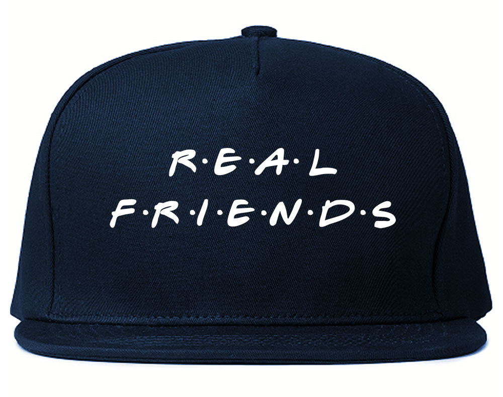 Real Friends Snapback Hat in Navy Blue