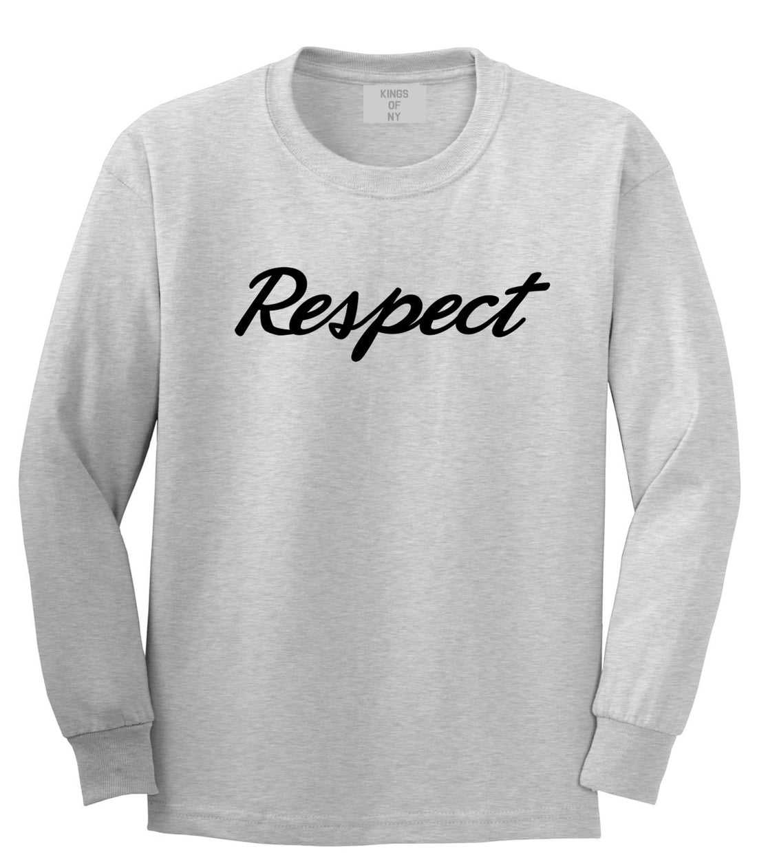Kings Of NY Respect Long Sleeve T-Shirt in Grey
