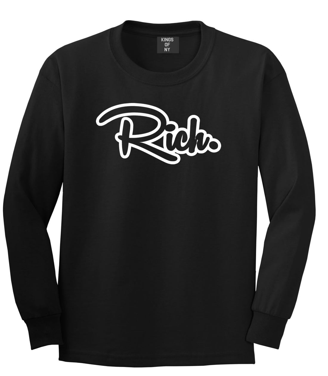 Rich Money Fab Style New York Richie NYC Long Sleeve Boys Kids T-Shirt In Black by Kings Of NY