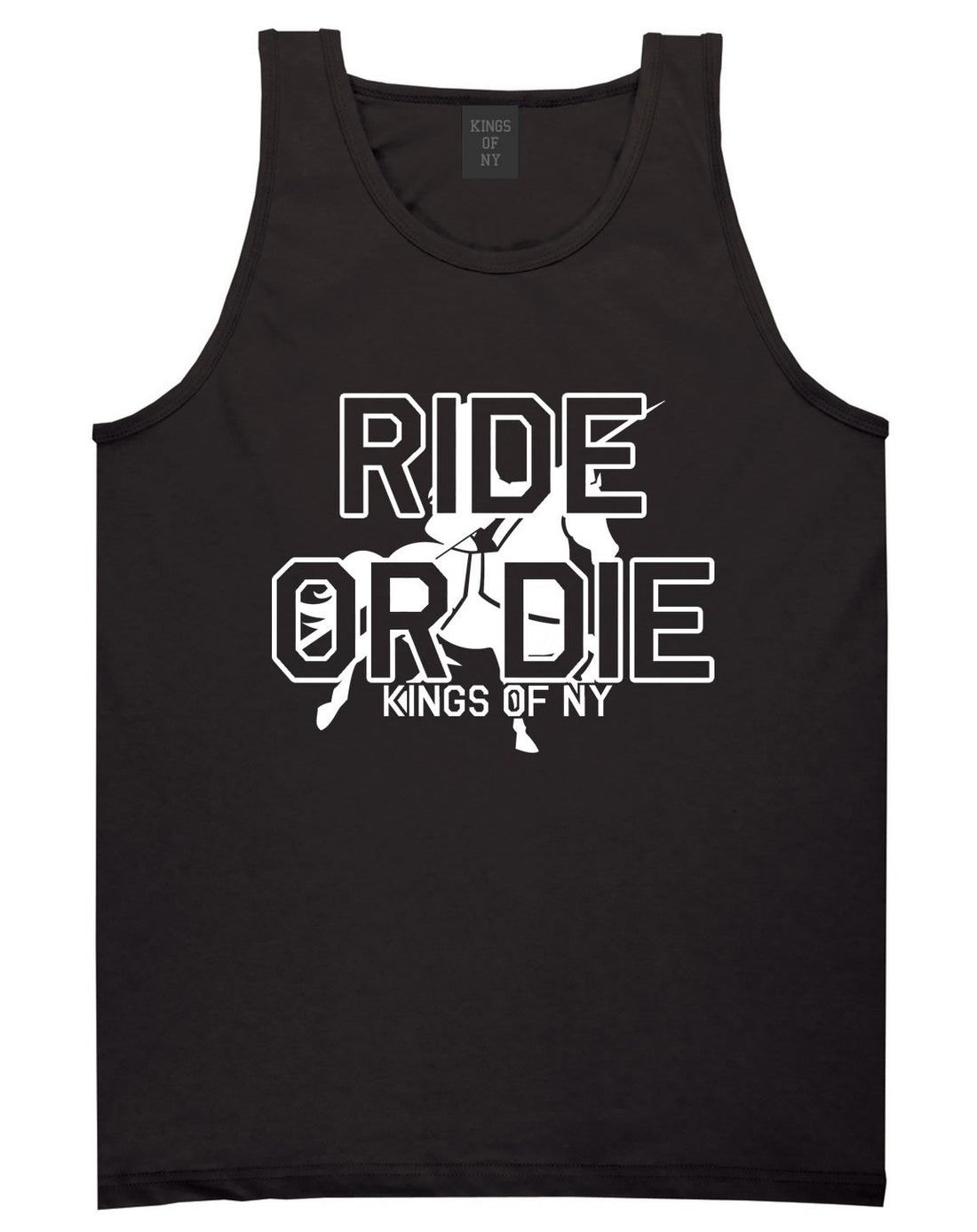Ride Or Die Horse Rider Tank Top in Black by Kings Of NY