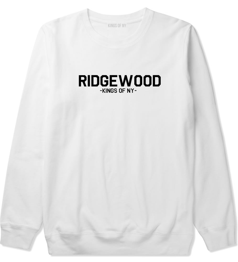 Ridgewood Queens New York Crewneck Sweatshirt in White