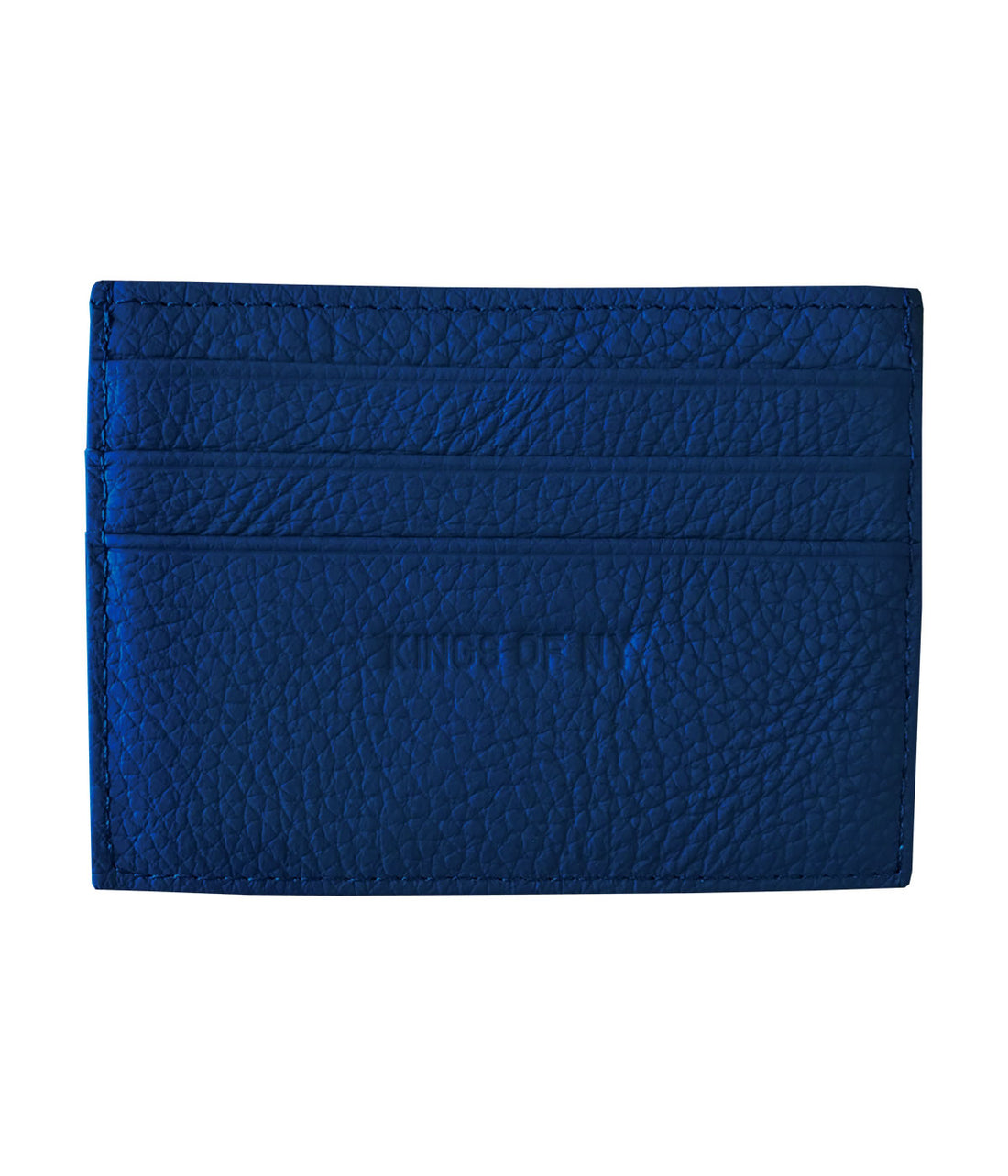 Kings Of NY Pebble Leather Card Holder Wallet Royal Blue