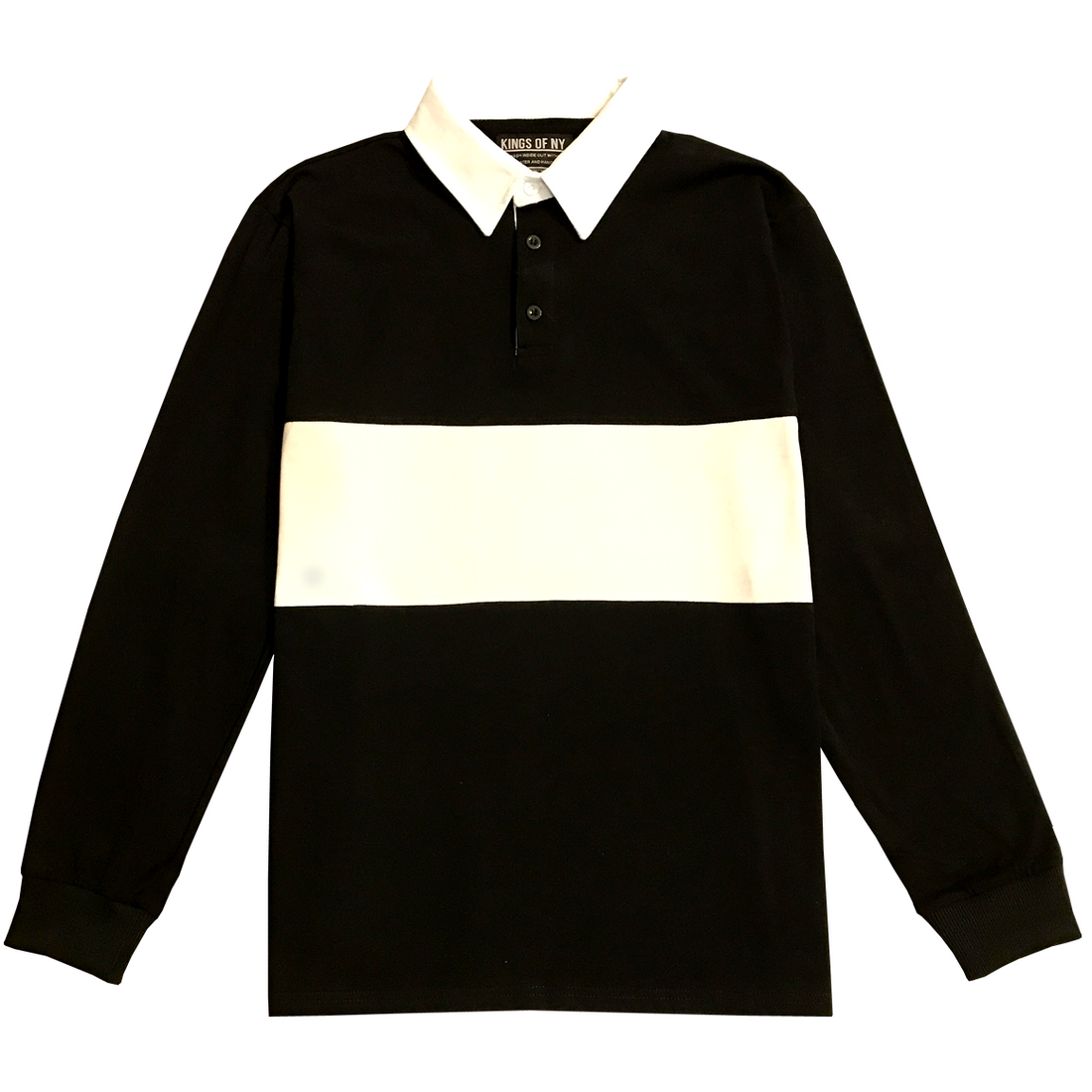 Mens Black Long Sleeve Polo Rugby Shirt – KINGS OF NY