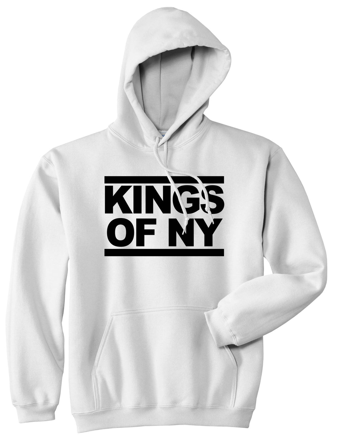 Kings Of NY Run DMC Logo Style Pullover Hoodie in White By Kings Of NY
