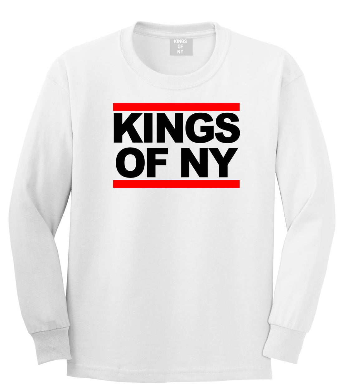 Kings Of NY Run DMC Logo Style Long Sleeve T-Shirt in White By Kings Of NY