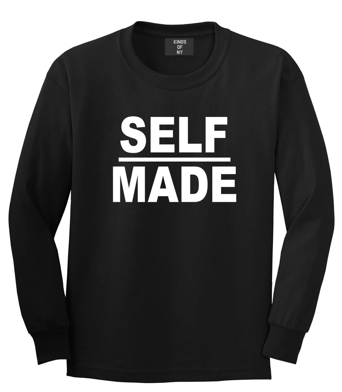 Kings Of NY Self Made Long Sleeve T-Shirt in Black