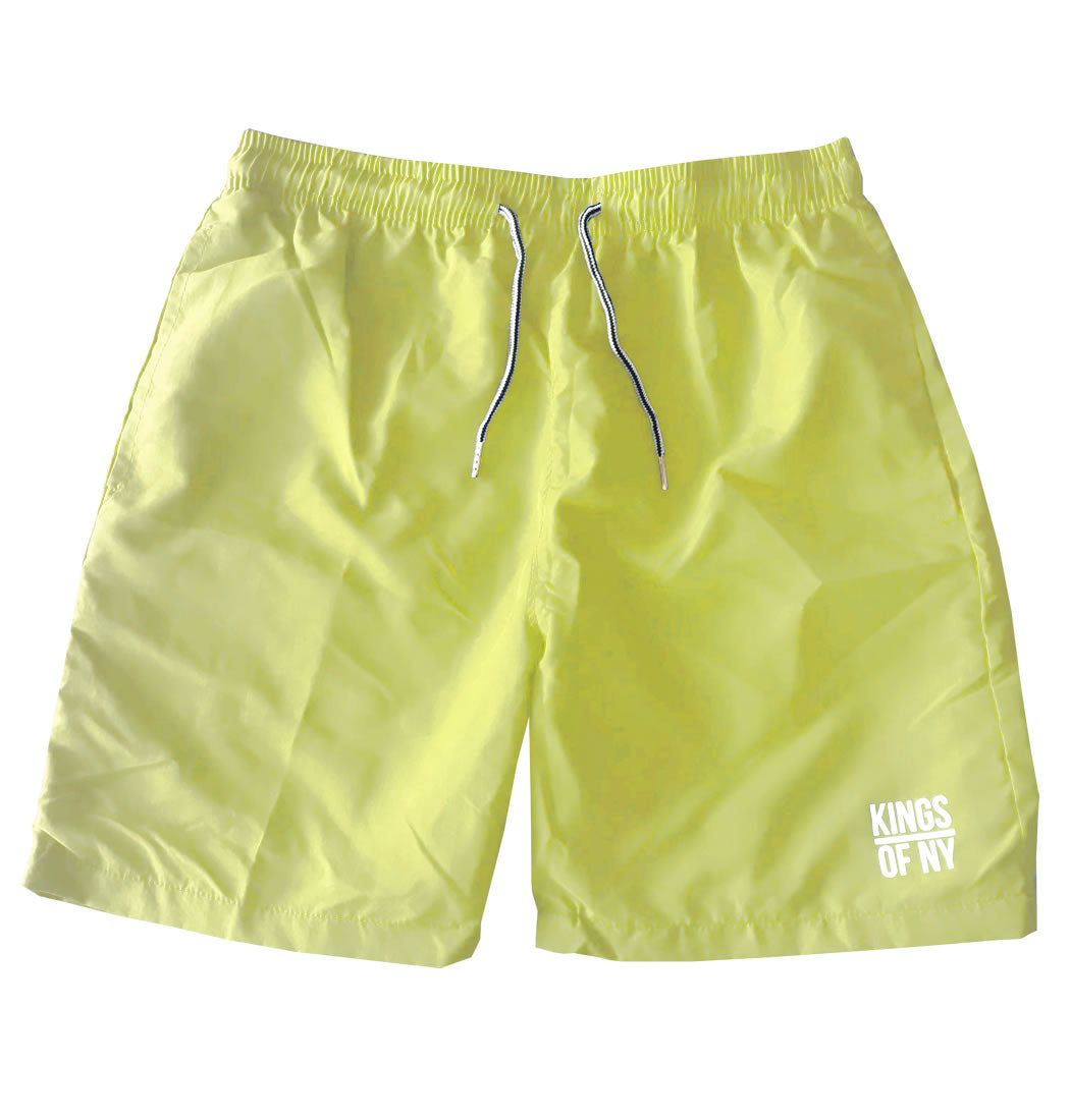 Simple Light Yellow Swim Shorts by KINGS OF NY