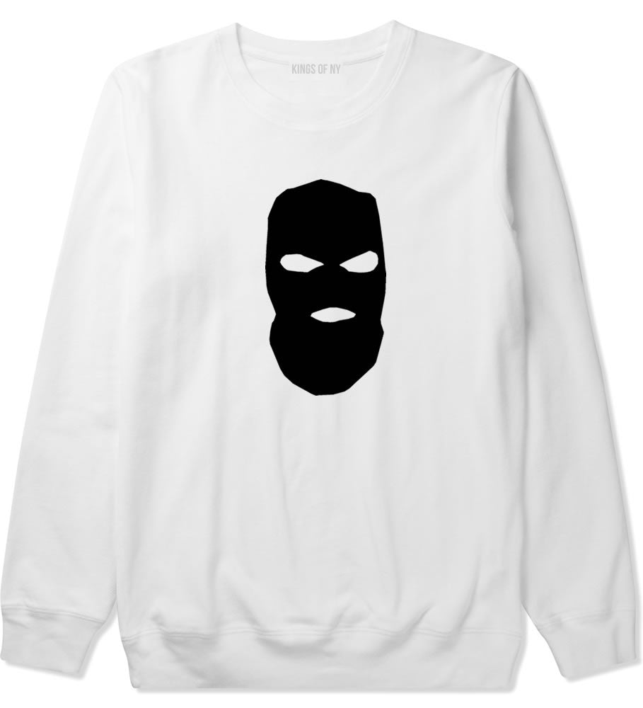 Ski Mask Way Robber Boys Kids Crewneck Sweatshirt in White By Kings Of NY