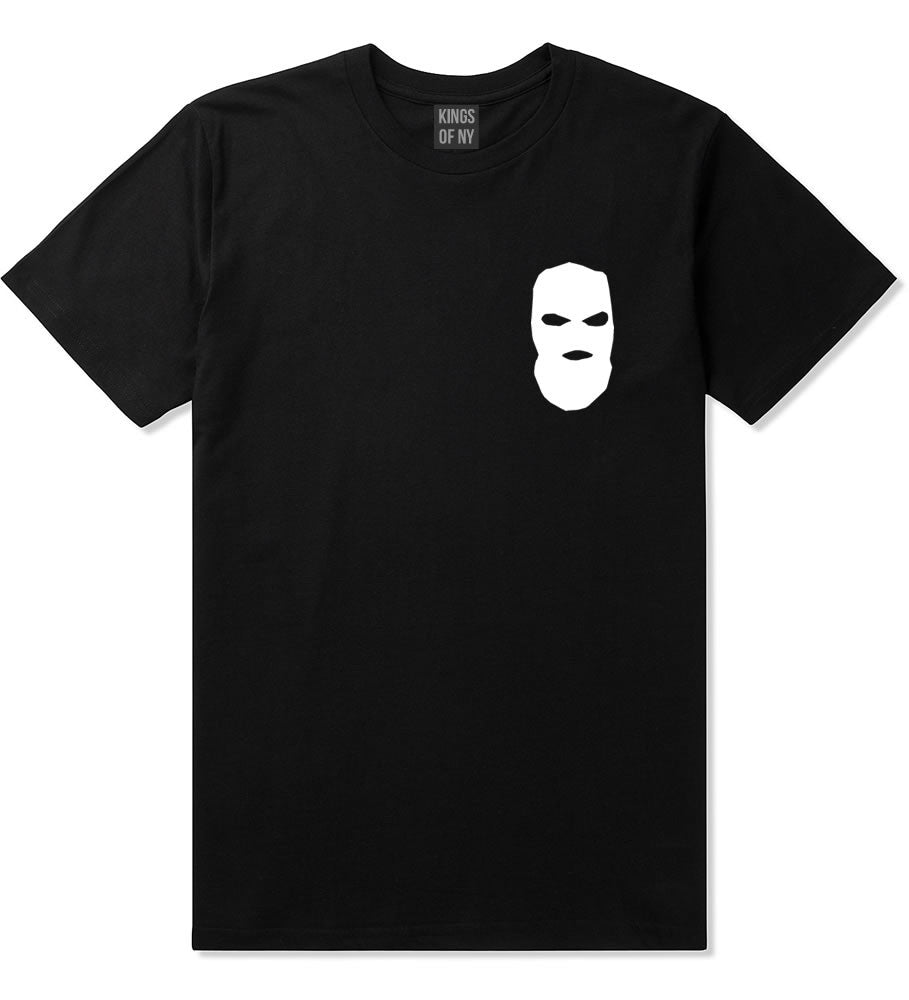 Ski Mask Way Robber Chest Logo T-Shirt in Black By Kings Of NY