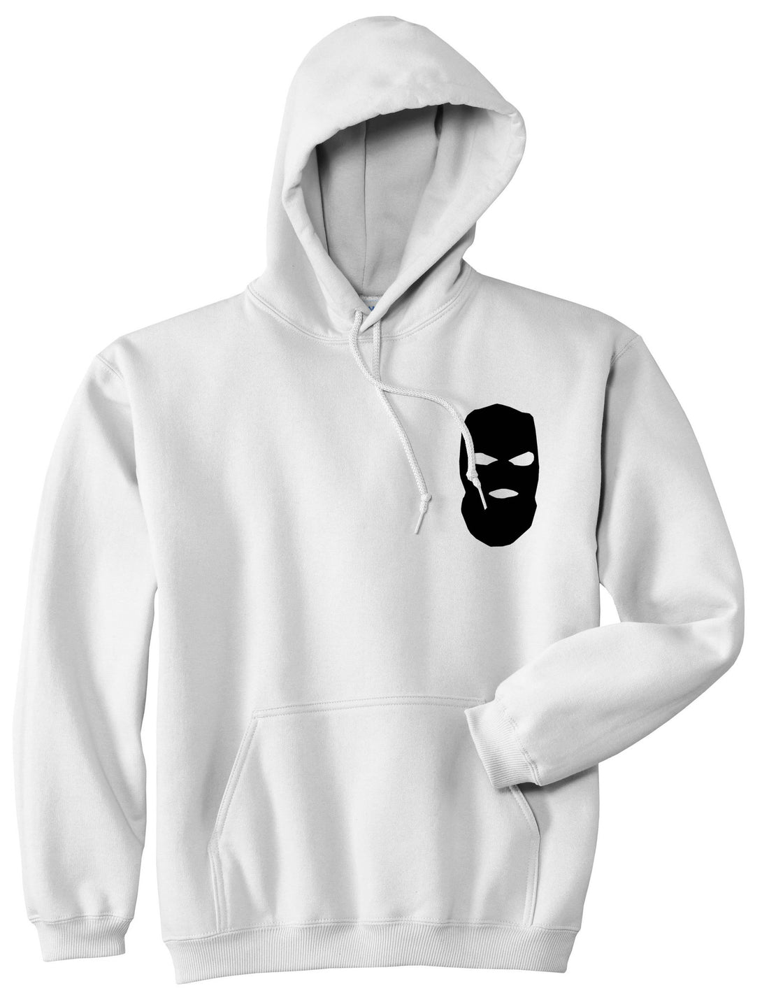 Ski Mask Way Robber Chest Logo Pullover Hoodie in White By Kings Of NY