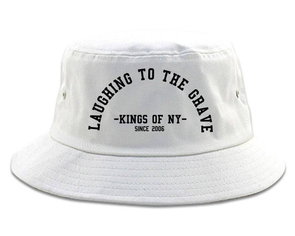 Laughing To The Grave Skull 2006 Bucket Hat in White By Kings Of NY