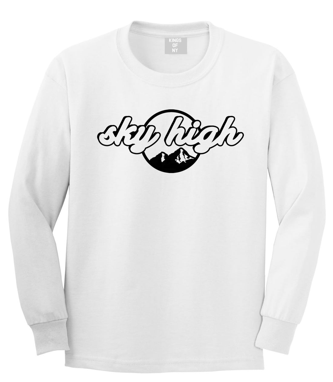 Sky High Mountain View Long Sleeve T-Shirt in White