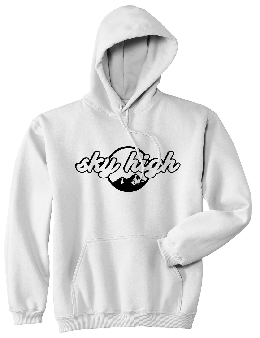 Sky High Mountain View Pullover Hoodie Hoody in White